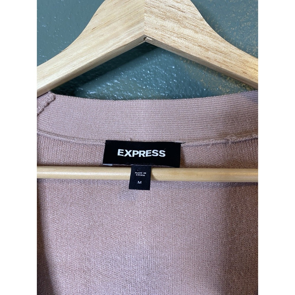 Express Womens V Neck Dolman Sleeve Pale Pink Cardigan Sweater Top Size M - Picture 3 of 4
